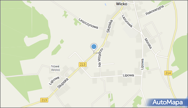 Wicko powiat lęborski, Słupska, mapa Wicko powiat lęborski