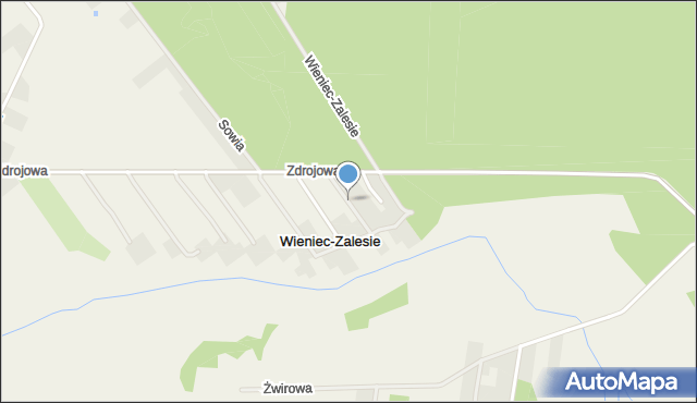 Wieniec-Zalesie, Słowicza, mapa Wieniec-Zalesie