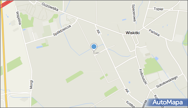 Wiskitki, Słoneczna, mapa Wiskitki