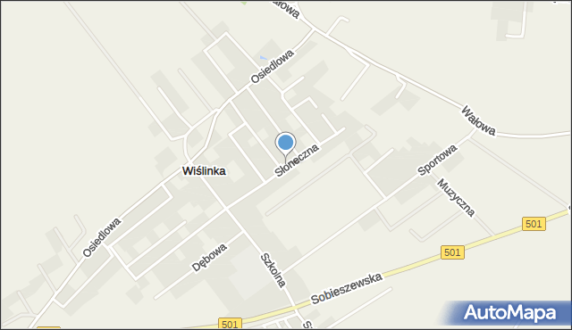 Wiślinka, Słoneczna, mapa Wiślinka