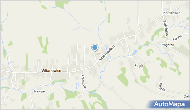 Witanowice gmina Tomice, Słoneczna, mapa Witanowice gmina Tomice