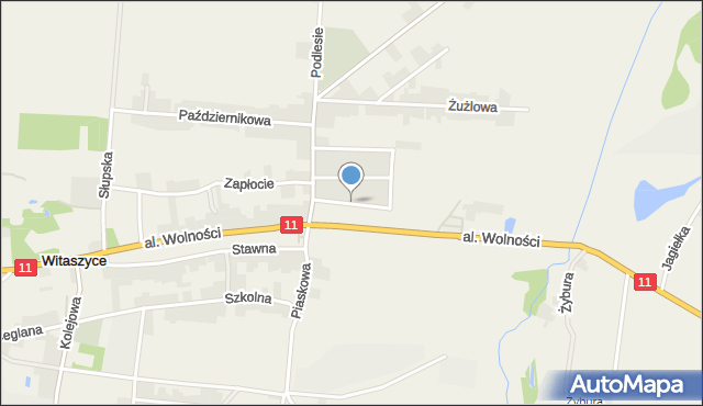 Witaszyce, Słoneczna, mapa Witaszyce