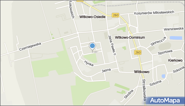 Witkowo powiat gnieźnieński, Słowackiego Juliusza, mapa Witkowo powiat gnieźnieński