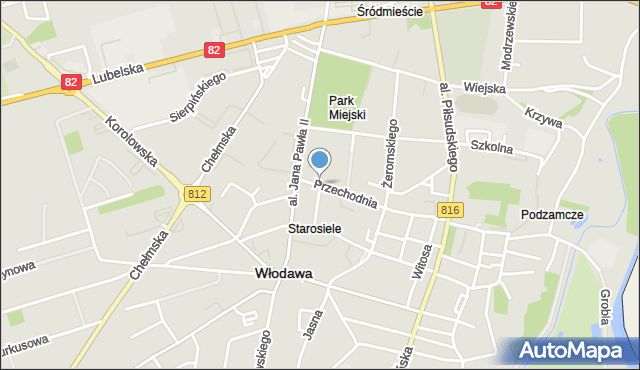 Włodawa, Słowackiego Juliusza, mapa Włodawa