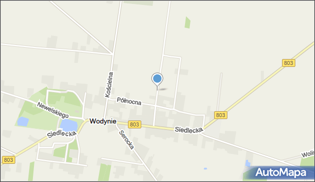 Wodynie, Słoneczna, mapa Wodynie