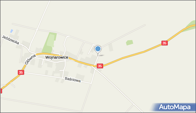 Wojnarowice, Słoneczna, mapa Wojnarowice