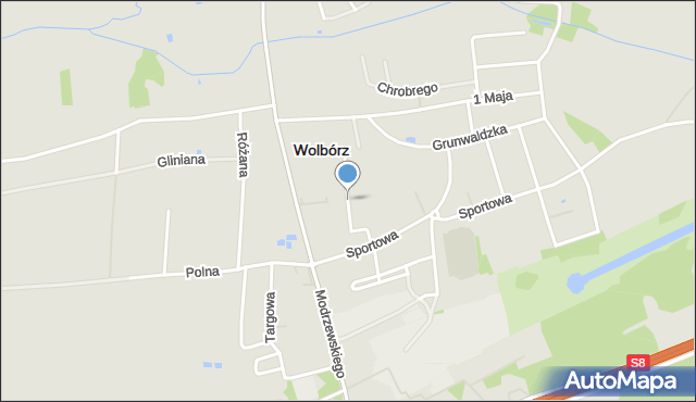 Wolbórz, Słoneczna, mapa Wolbórz