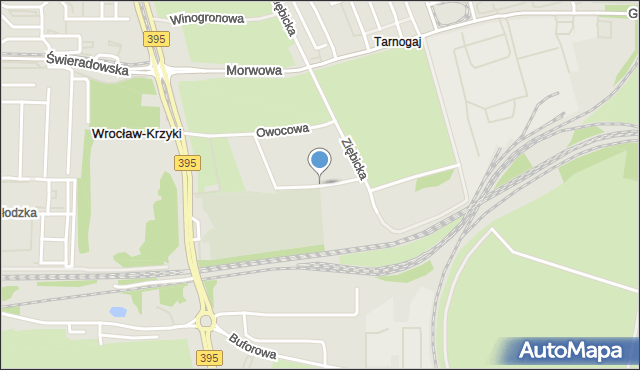 Wrocław, Śliwkowa, mapa Wrocławia