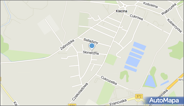 Wrocław, Słoneczna, mapa Wrocławia