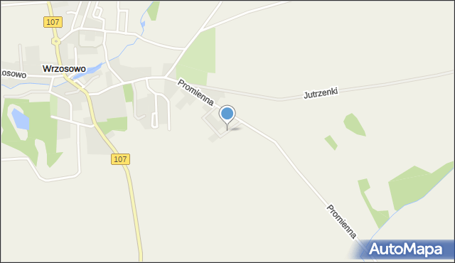 Wrzosowo gmina Kamień Pomorski, Słoneczna, mapa Wrzosowo gmina Kamień Pomorski