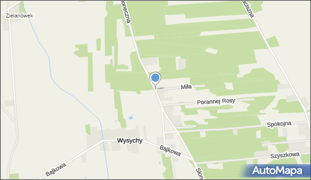 Wysychy, Słoneczna, mapa Wysychy