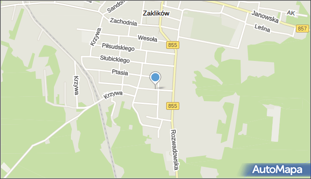 Zaklików, Słoneczna, mapa Zaklików