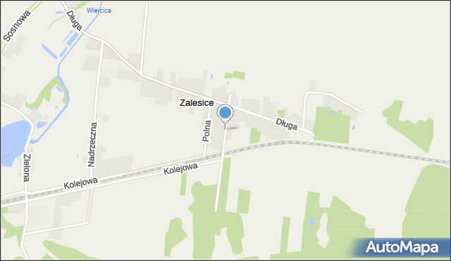 Zalesice gmina Przyrów, Słoneczna, mapa Zalesice gmina Przyrów