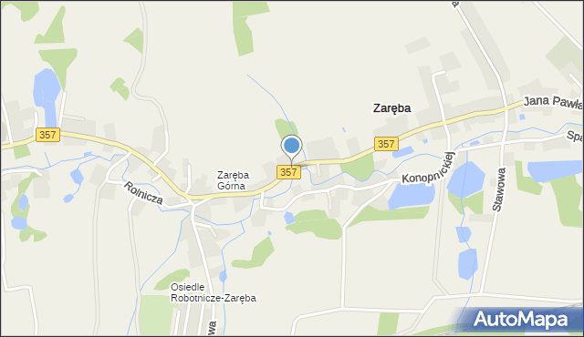 Zaręba gmina Siekierczyn, Słowackiego Juliusza, mapa Zaręba gmina Siekierczyn