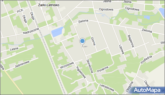 Żarki-Letnisko, Słoneczna, mapa Żarki-Letnisko