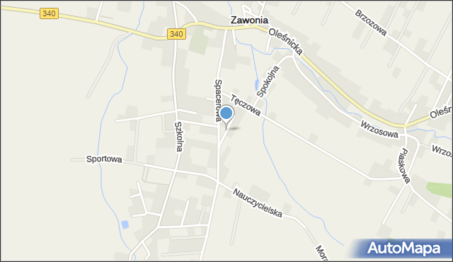 Zawonia powiat trzebnicki, Słoneczna, mapa Zawonia powiat trzebnicki