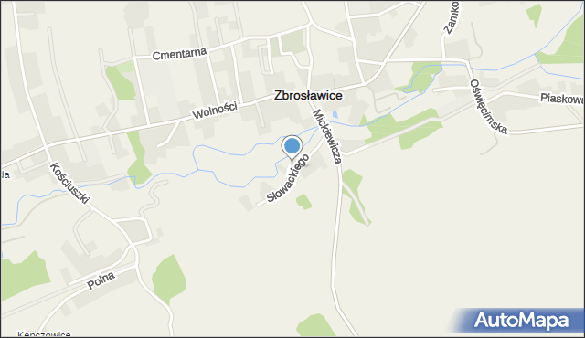 Zbrosławice, Słowackiego Juliusza, mapa Zbrosławice