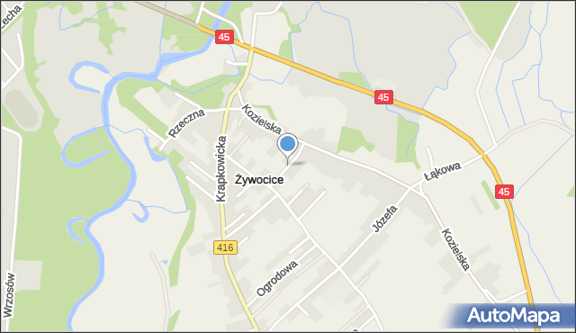 Żywocice, Słoneczna, mapa Żywocice