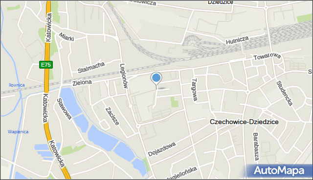 Czechowice-Dziedzice, Smolna, mapa Czechowic-Dziedzic