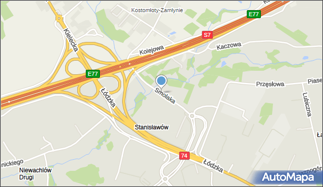 Kielce, Smolaka Kazimierza, mapa Kielc