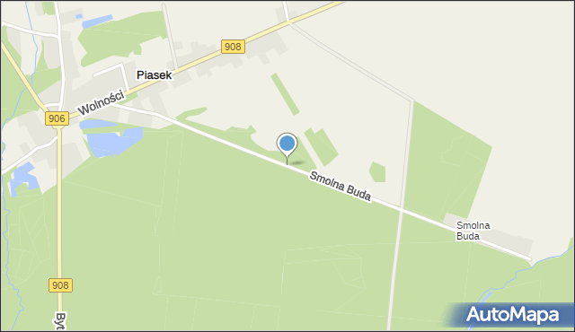 Piasek gmina Woźniki, Smolna Buda, mapa Piasek gmina Woźniki