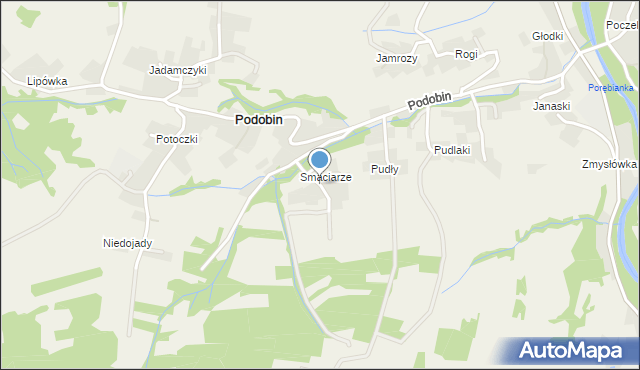 Podobin, Smaciarze, mapa Podobin