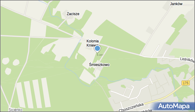 Śmieszkowo gmina Drawno, Śmieszkowo, mapa Śmieszkowo gmina Drawno