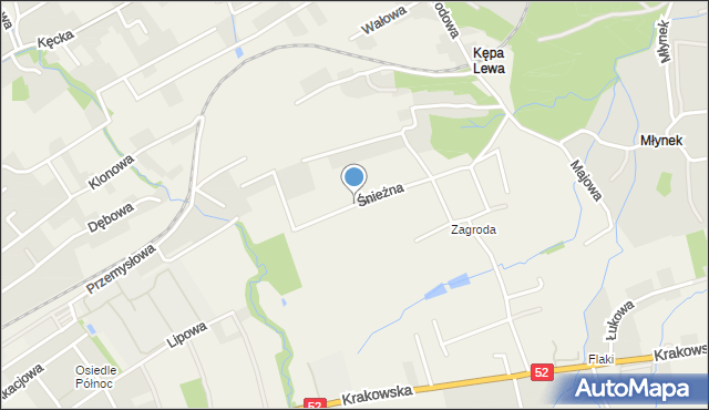 Kozy powiat bielski, Śnieżna, mapa Kozy powiat bielski