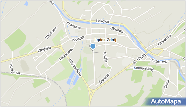 Lądek-Zdrój, Śnieżna, mapa Lądek-Zdrój