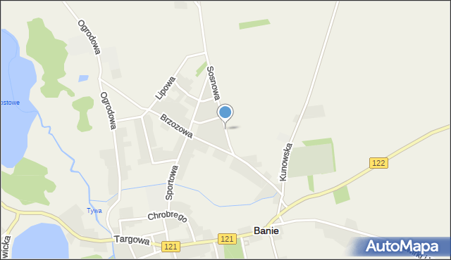 Banie, Sosnowa, mapa Banie