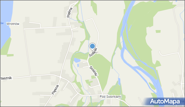 Bielany gmina Kęty, Sosinki, mapa Bielany gmina Kęty