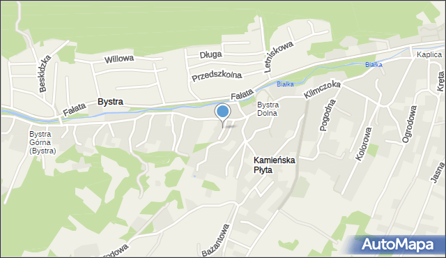 Bystra gmina Wilkowice, Sosnowa, mapa Bystra gmina Wilkowice