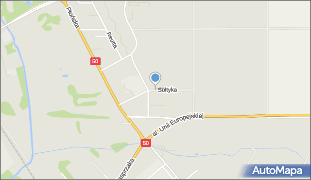 Ciechanów, Sołtyka Tadeusza, mapa Ciechanów