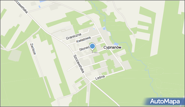 Cyprianów, Sosnowa, mapa Cyprianów