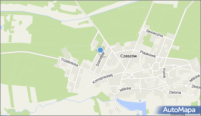 Czeszów, Sosnowa, mapa Czeszów