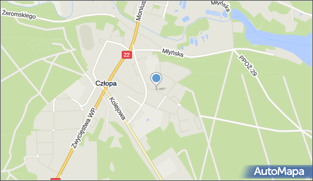 Człopa, Sobieskiego, mapa Człopa