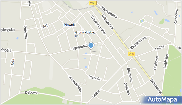 Gniezno, Sobczaka Stanisława, ks. kan., mapa Gniezna