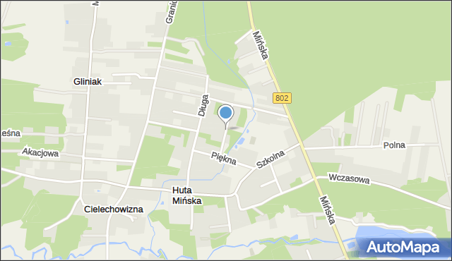 Huta Mińska, Sosnowa, mapa Huta Mińska