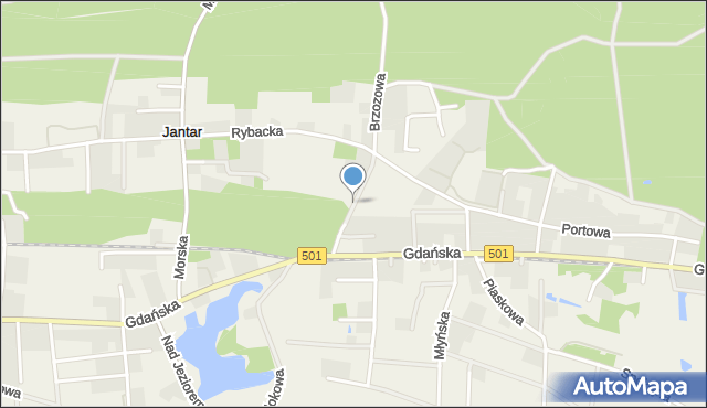 Jantar, Sosnowa, mapa Jantar