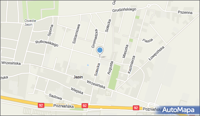 Jasin gmina Swarzędz, Sołecka, mapa Jasin gmina Swarzędz