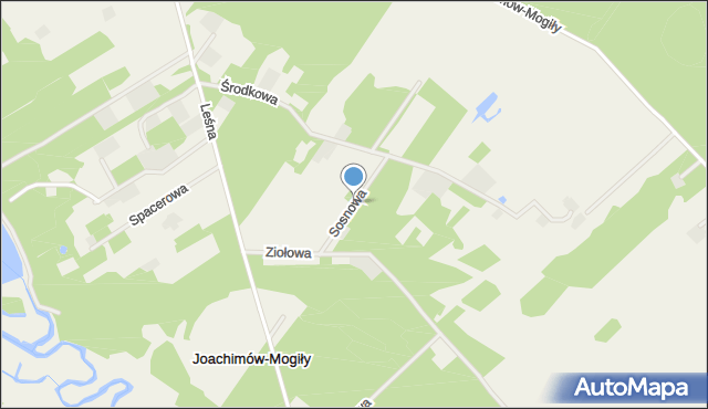 Joachimów-Mogiły, Sosnowa, mapa Joachimów-Mogiły