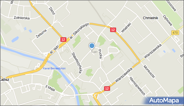 Kalisz, Sopocka, mapa Kalisza