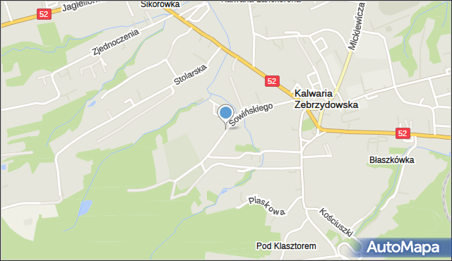 Kalwaria Zebrzydowska, Sowińskiego Józefa, gen., mapa Kalwaria Zebrzydowska