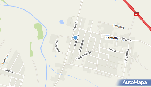 Karwiany, Sosnowa, mapa Karwiany