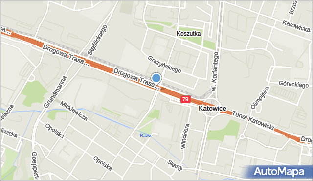 Katowice, Sokolska, mapa Katowic