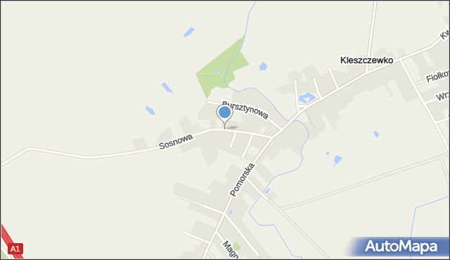 Kleszczewko, Sosnowa, mapa Kleszczewko