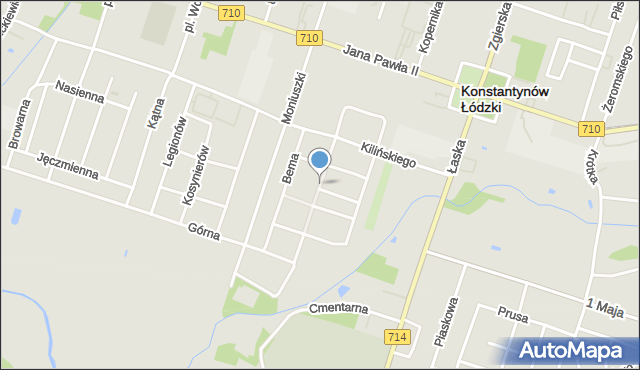 Konstantynów Łódzki, Sowińskiego Józefa, gen., mapa Konstantynów Łódzki