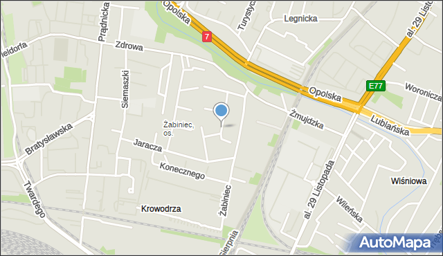 Kraków, Solskiego Ludwika, mapa Krakowa