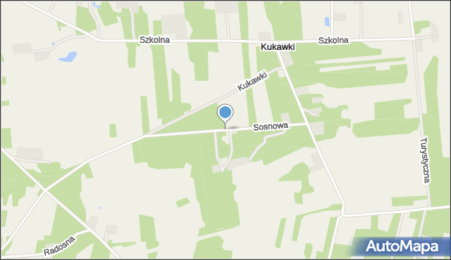 Kukawki gmina Jadów, Sosnowa, mapa Kukawki gmina Jadów