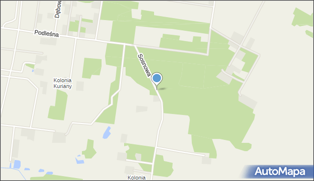 Kuriany gmina Zabłudów, Sosnowa, mapa Kuriany gmina Zabłudów